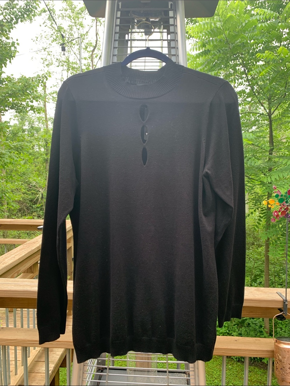 torrid Black Sweater with Keyhole Detail